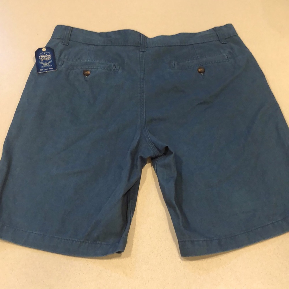 FADED GLORY MENS FLAT FRONT TWILL SHORTS DARK TEAL SIZE 36 NEW WITH TAGS - Picture 2 of 10